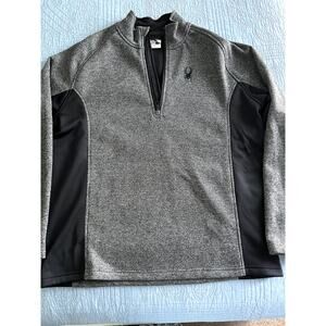 Men Spyder 1/4 Zip Gray Size XXL Pre Owned